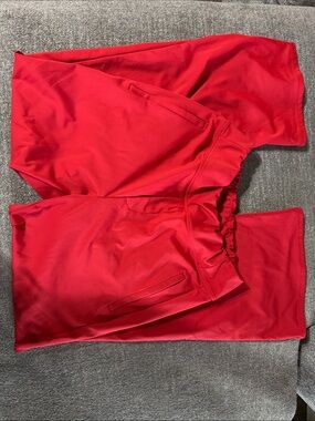 Bright Red Halara flares size small petite